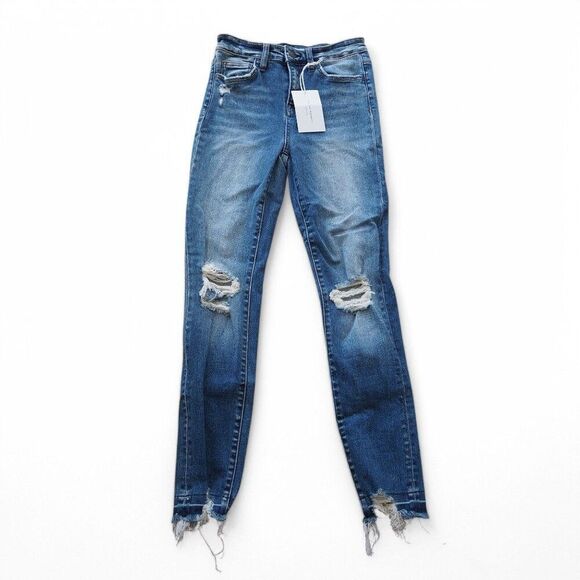 Flying Monkey Distressed Medium Wash Skinny Jeans Women's 25 - Picture 1 of 10
